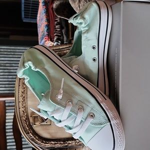 Mint green sneakers